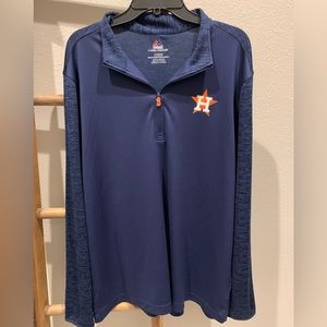 Majestic mens Astros XL blue long sleeve cool base polyester athletic shirt